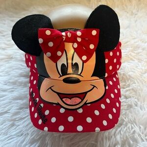 Minnie Mouse Red Polka Dot Visor with Bow